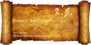 Kuncz József névjegykártya
