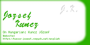 jozsef kuncz business card